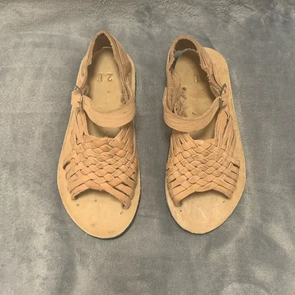 Boys brown Ankle Strap Open Toe sandals size 5.5 21 - Picture 4 of 7